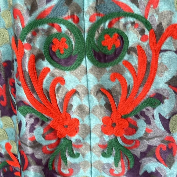 Pankaj & Nidhi Anthropologie Octave Dress Embroidered Purple Cocktail Boho Party - Picture 13 of 15